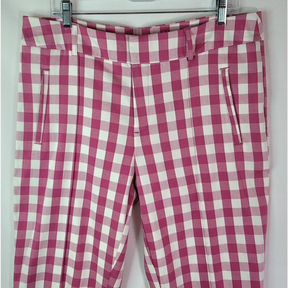 2/$15 Time and Tru Fuchsia Pink White Gingham Check Capri Crop Pants Women's 14 - Picture 4 of 15
